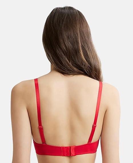 Jockey Women’s Cotton Lightly Padded Wired Modern Plunge Push-Up Bra